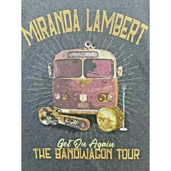 Miranda Lambert The Bandwagon Tour Get On Again T-shirt Size XL - Picture 2 of 7